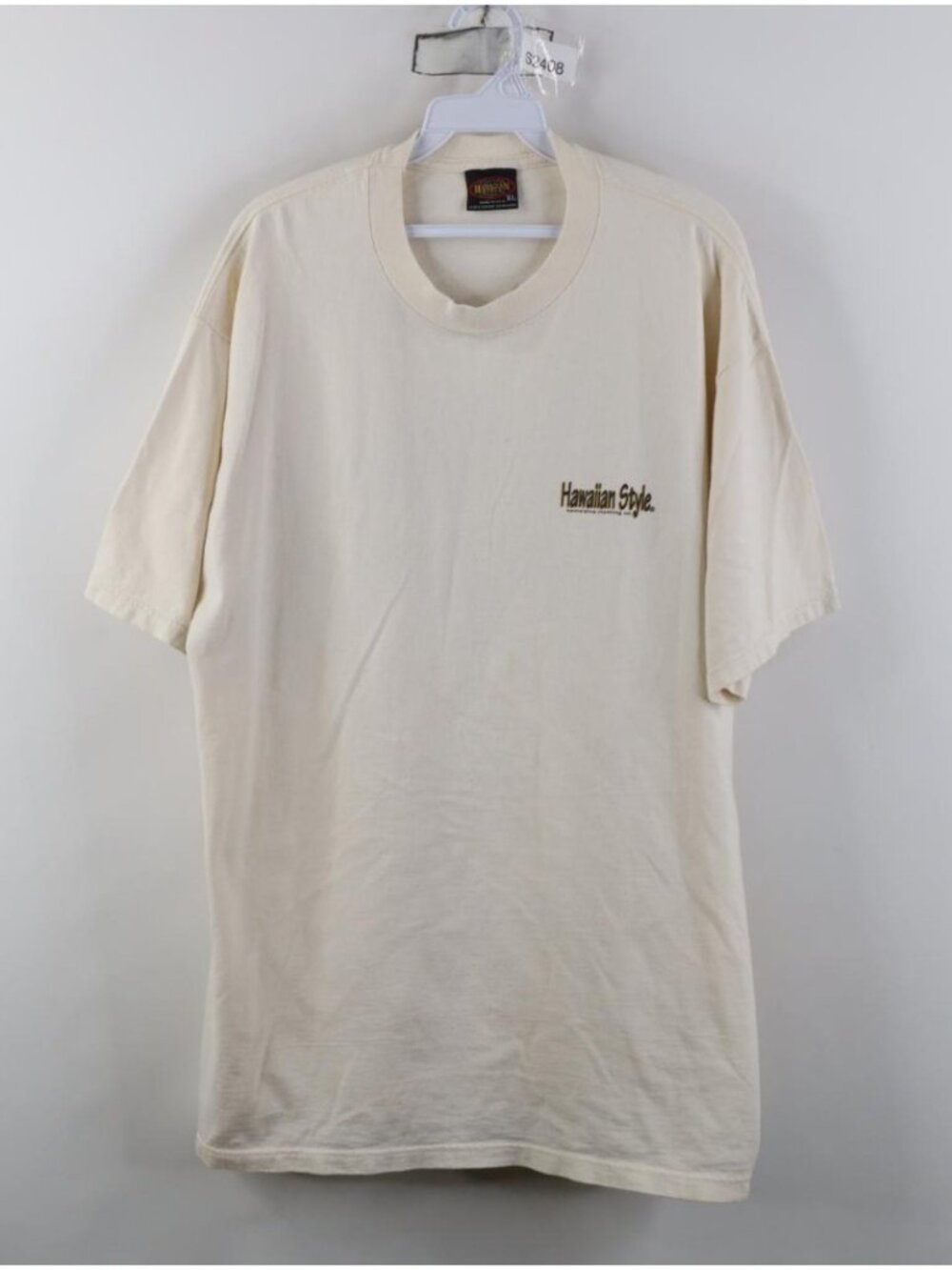 Vtg 90s Streetwear Mens XL Spell Out Hawaiian Style Surfing Flower T-Shirt USA